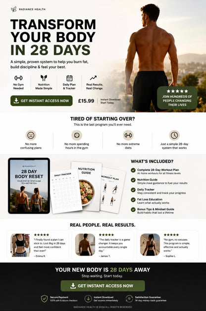 28 DAY BODY RESET - NO GYM NEEDED